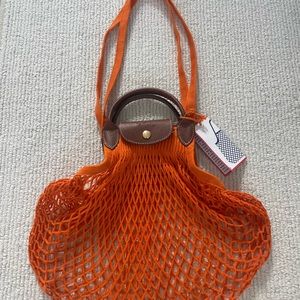 Longchamp Le Pliage Filet Knit Shoulder Bag NWT